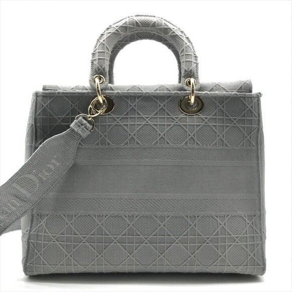 Christian Dior Lady D-Lite Handbag 2-way hand/shoulder bag, grey. - Picture 11 of 11